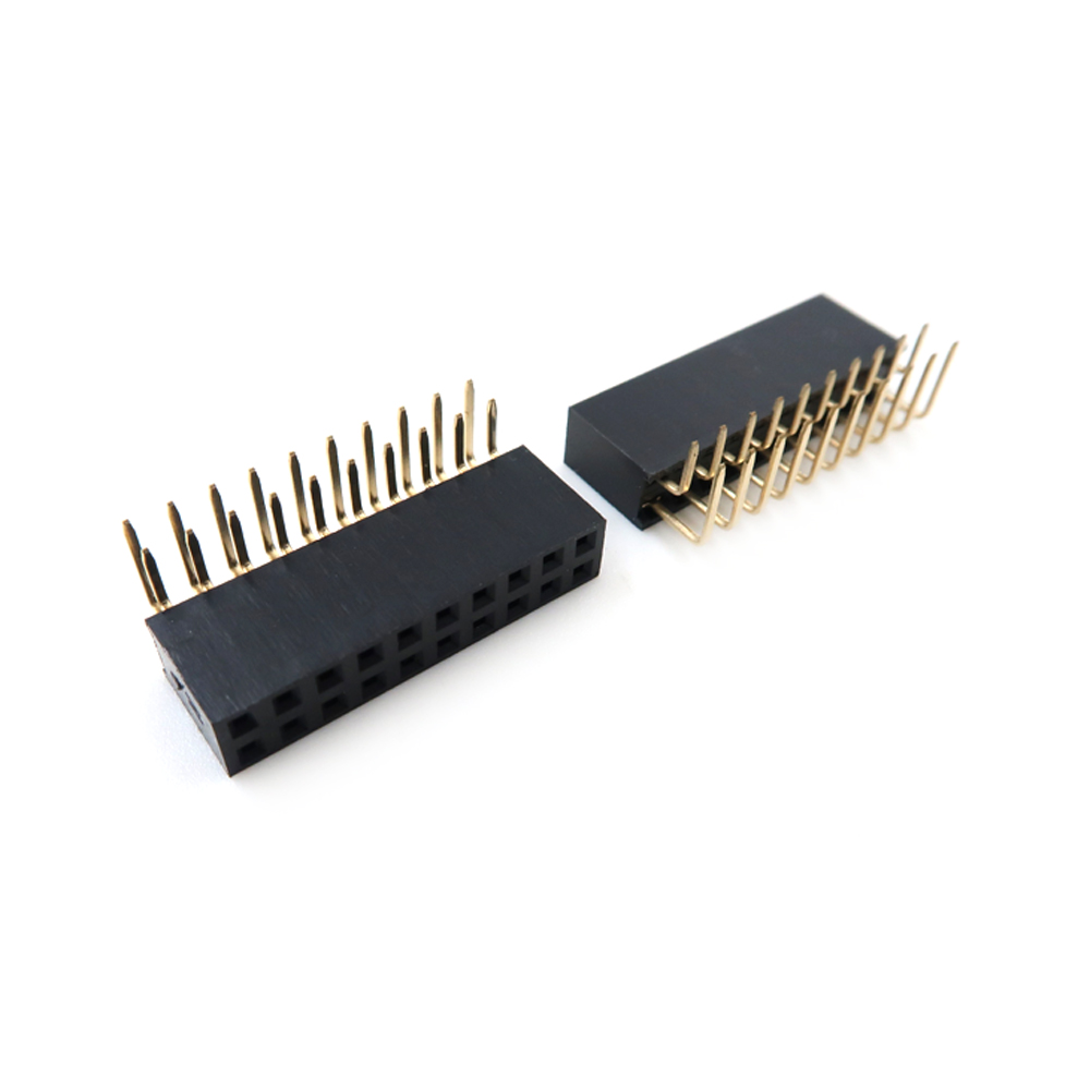 2,54-mm-Buchsenleiste, 2 x 10-polige Steckleiste, einreihiger Leiterplattensteckverbinder