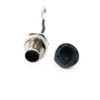 Conector M12 furo de 12 pinos macho codificado A montagem em painel de trava traseira conjunto de cabo de plugue de caixa de terminal JST