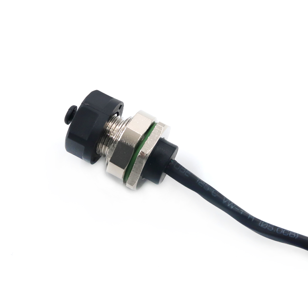 Conector M12 furo de 12 pinos macho codificado A montagem em painel de trava traseira conjunto de cabo de plugue de caixa de terminal JST