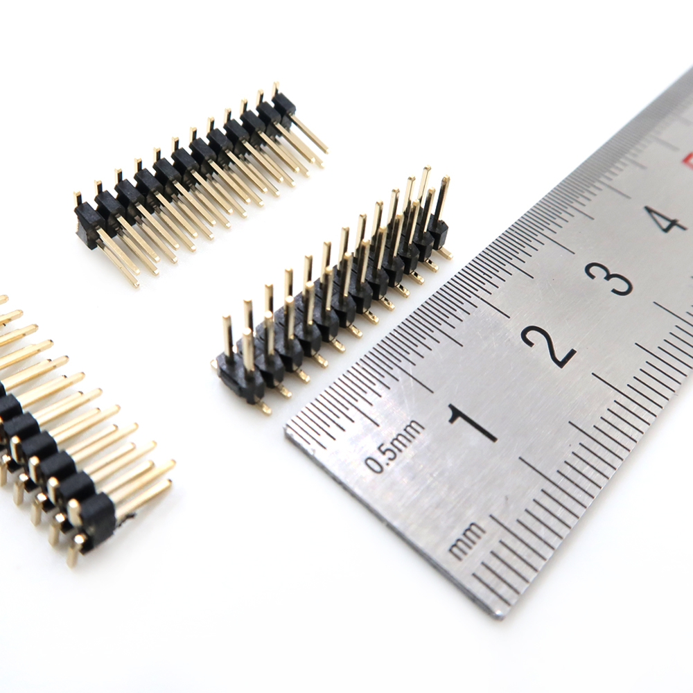 1.0mm/1.27mm/2.0mm 암 헤더 핀 헤더 커넥터 단일 이중 행 직선 직각 SMT 유형