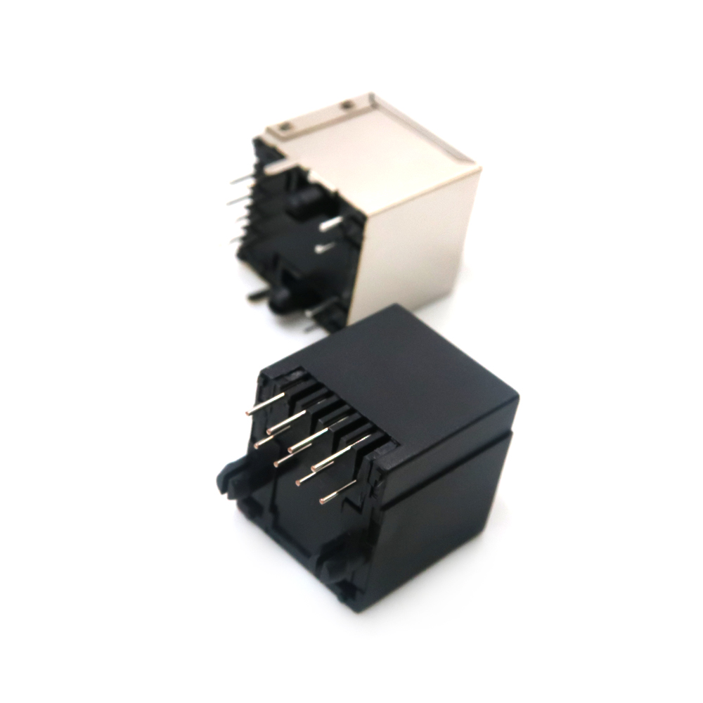شیلد کانکتور PCB زن RJ45 نر RJ-45 8p8c دوشاخه Cat5e Cat7 Cat6 Cat6a Cat8 کانکتور سوکت جک اترنت RJ45 Keystone