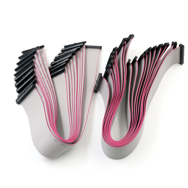 Kundenspezifisches 2,54-mm-IDC-Typ-Idc-Flachsteckverbinderkabel, flexibel, grau