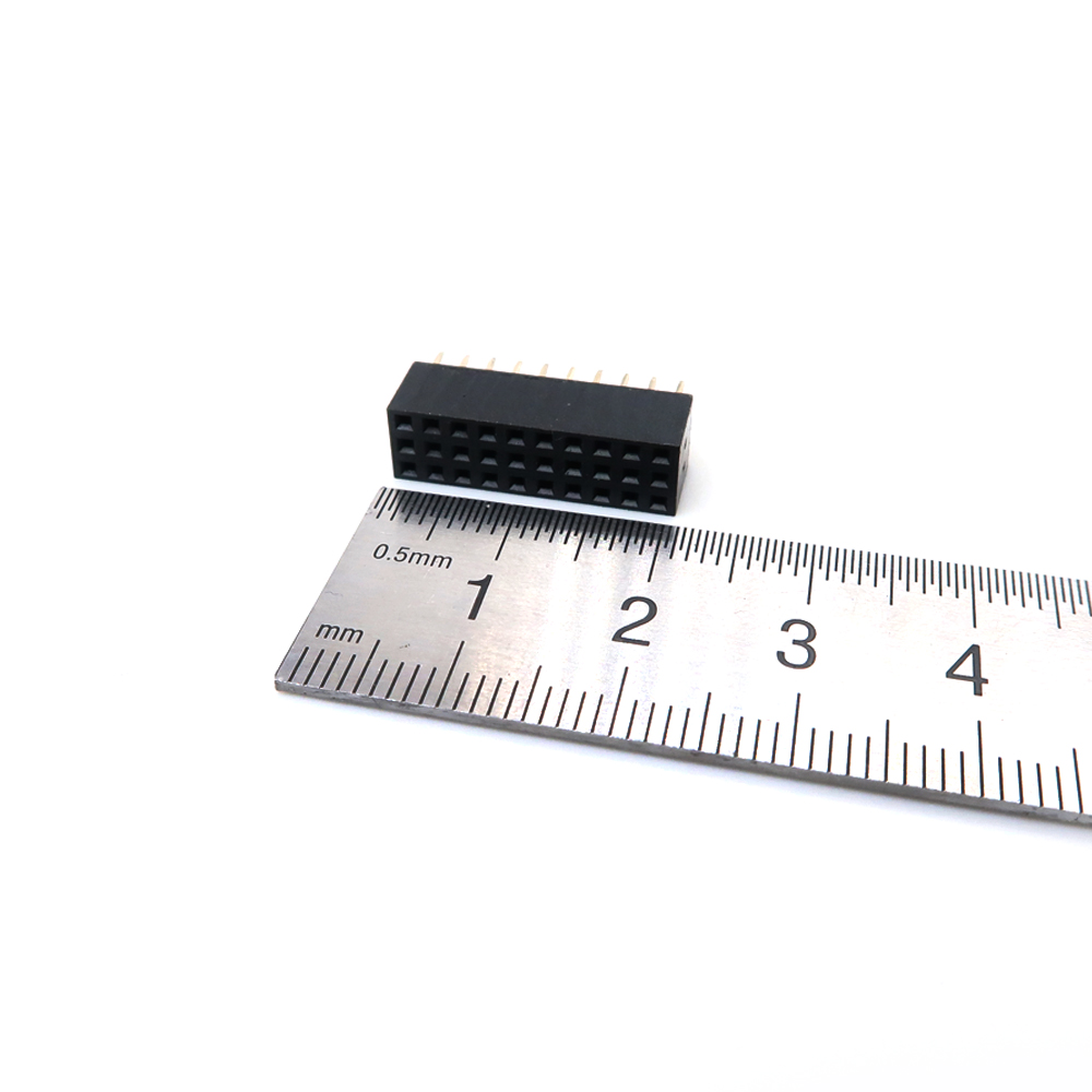 Passo 2,0 mm 2x2/3/4/5/6/7/8/9/10/11/12/13/14/15/16/18/20/22/25/30/32/40 Pin Doppio connettore femmina dritto