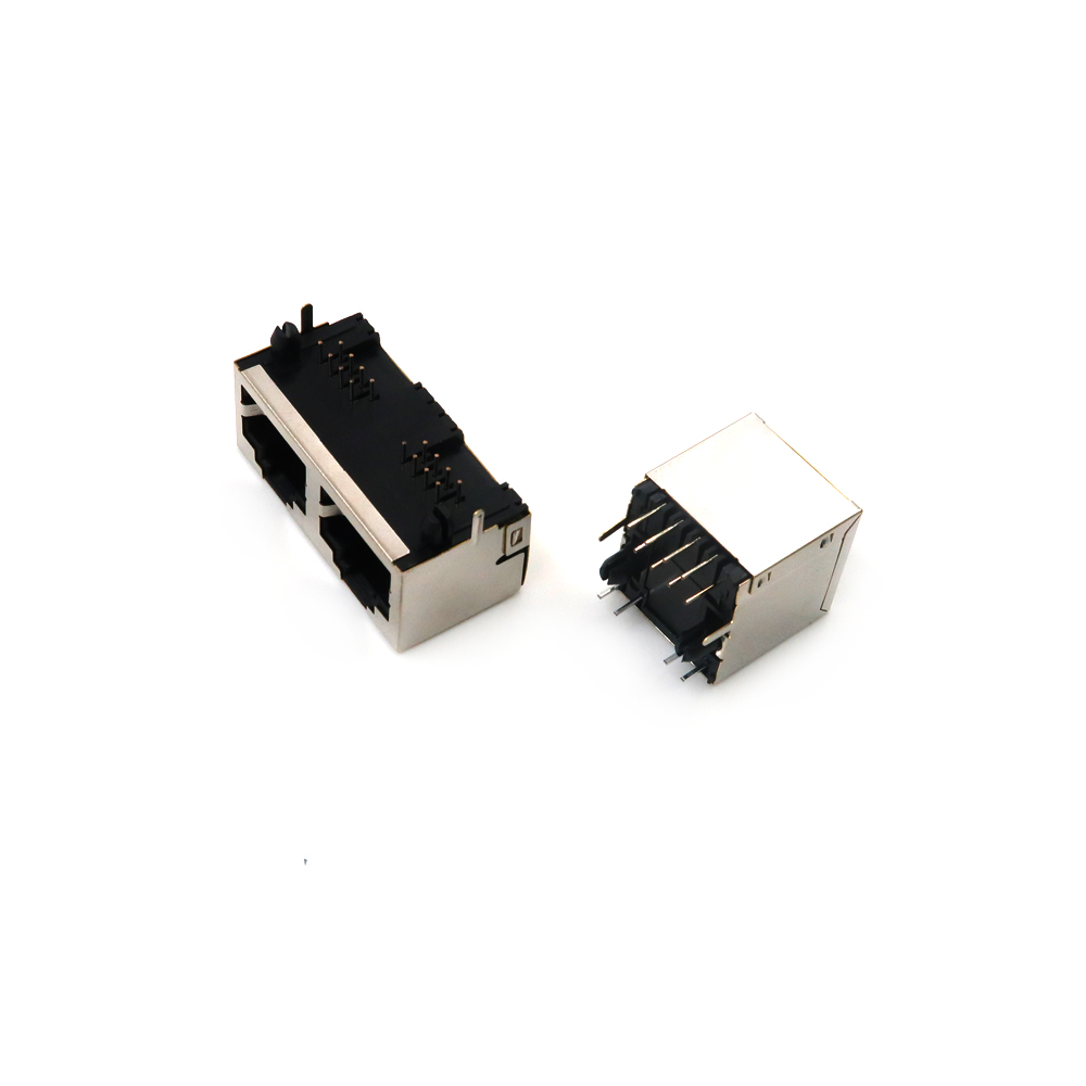 高品質 rj45 RJ45 模組化插孔 8P8C 連接器 rj45 直角帶 LED 帶閂鎖 1X1 端口母 rj11 插座連接器