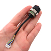 Conector M12 furo de 12 pinos macho codificado A montagem em painel de trava traseira conjunto de cabo de plugue de caixa de terminal JST
