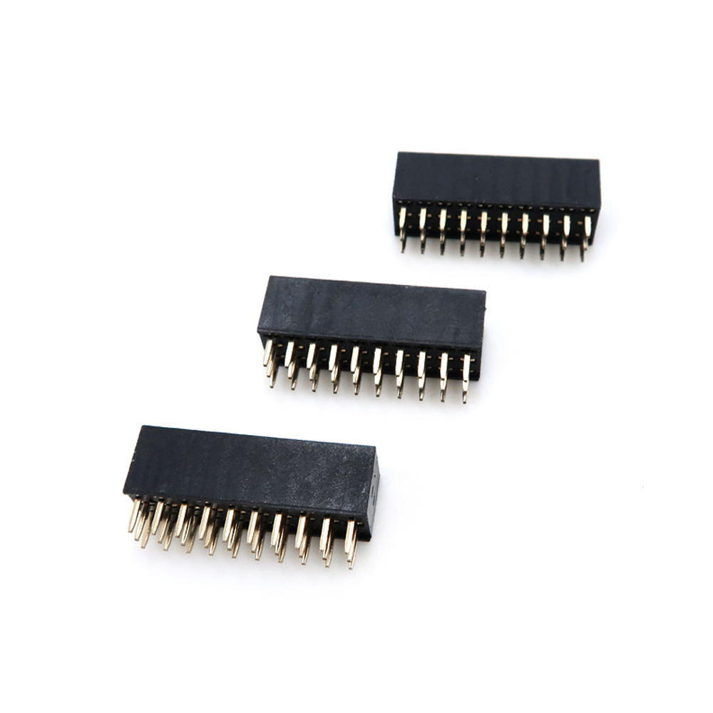 Passo 2,0 mm 2x2/3/4/5/6/7/8/9/10/11/12/13/14/15/16/18/20/22/25/30/32/40 Pin Doppio connettore femmina dritto