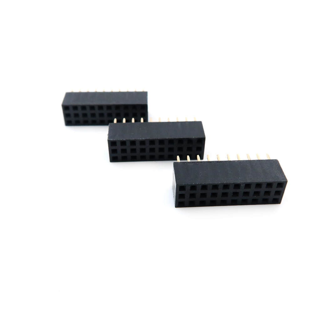 Passo 2,0 mm 2x2/3/4/5/6/7/8/9/10/11/12/13/14/15/16/18/20/22/25/30/32/40 Pin Doppio connettore femmina dritto