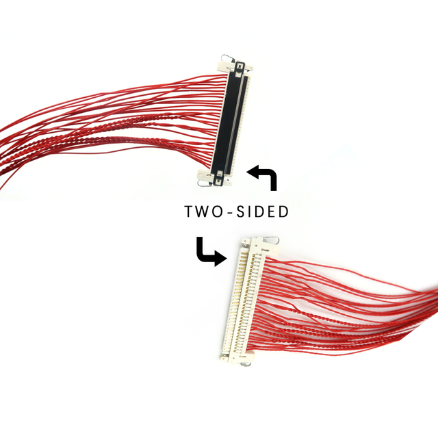 Custom Compact 0.4mm Pitch 30pin Red Mini Coax LVDS Cable 30pin Ribbon Wire Terminal Cable Assembly Inilapat para sa Led