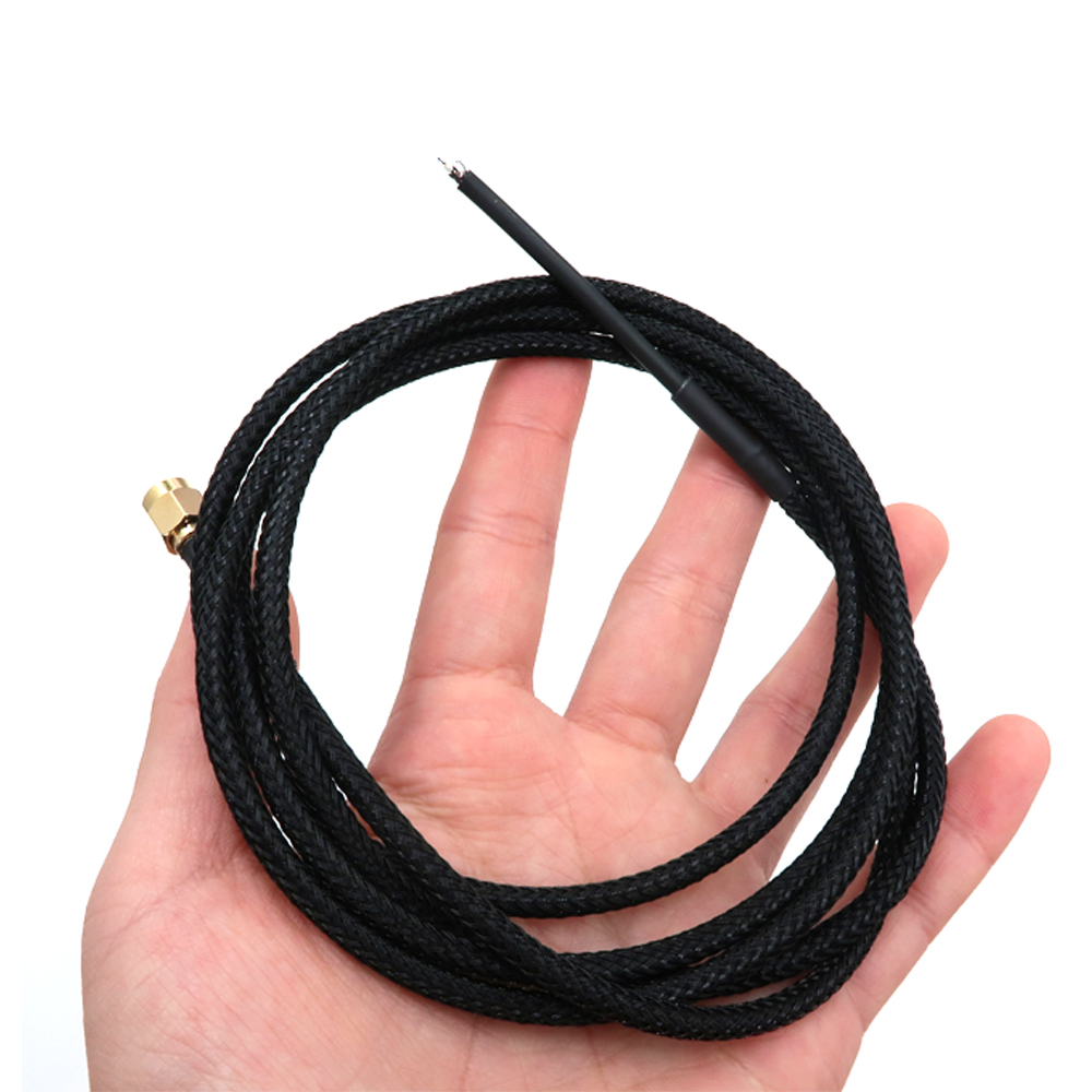 Verlustarmes, vergoldetes Pigtail-WLAN-Antennenverl&auml;ngerungskabel RG174 RF SM A-Buchse, Koaxialkabel, 1 m