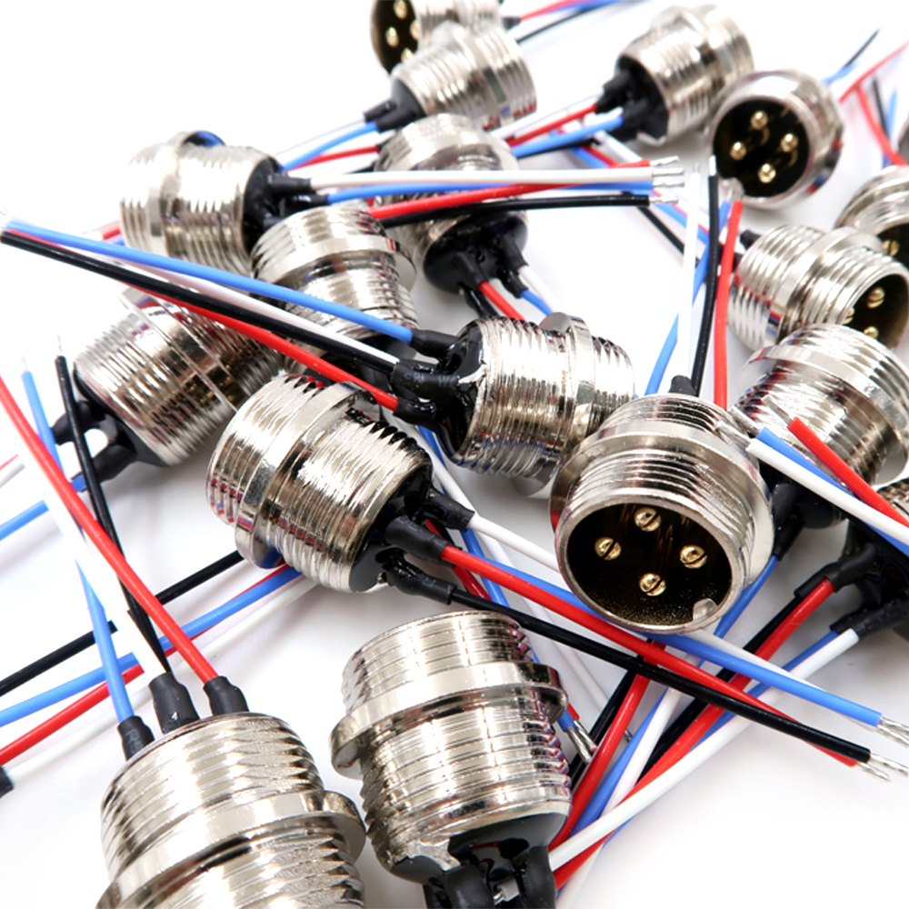 M12 IP67 Bảng điều khiển ph&iacute;a sau nam gắn với d&acirc;y Đầu nối d&acirc;y điện Thiết bị đầu cuối