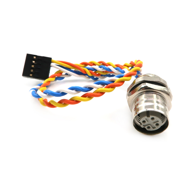 M12 IP67 Connector Cable Wire Electrical Spiral Cable Assembly