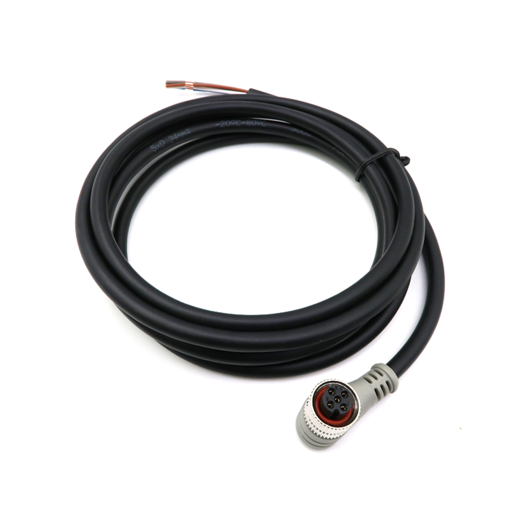 Tilpasset M Series M12 5-pins hann-til-hun-skjermet spiralkabelmontering