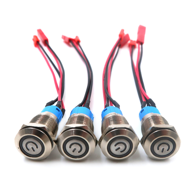 SYP JST 2,54 mm Stecker, wasserdichter Metall-Drucktastenschalter-Kabelbaum, Metall-Schaltstromkabelbaum