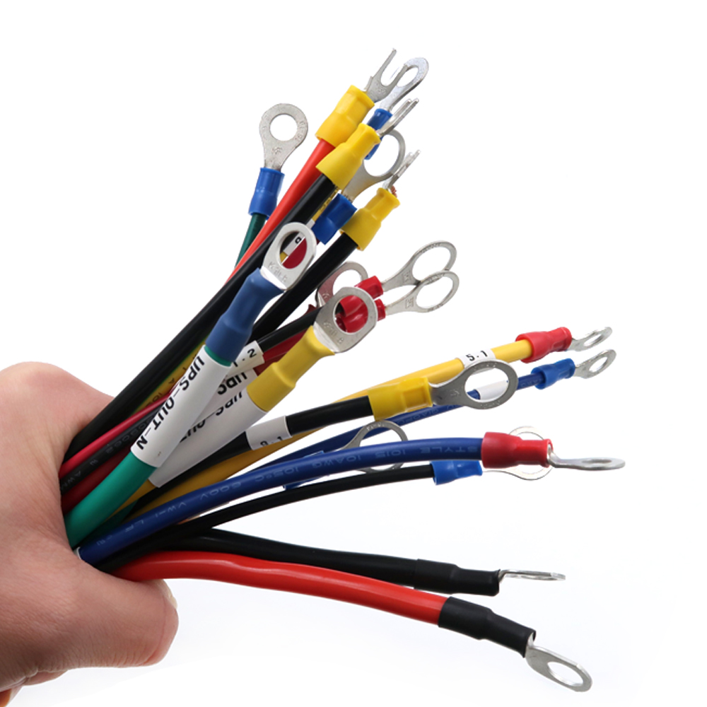 Faisceaux de c&acirc;bles automobiles personnalis&eacute;s, fil de mise &agrave; la terre, c&acirc;ble d'alimentation en cuivre pour batterie solaire CC