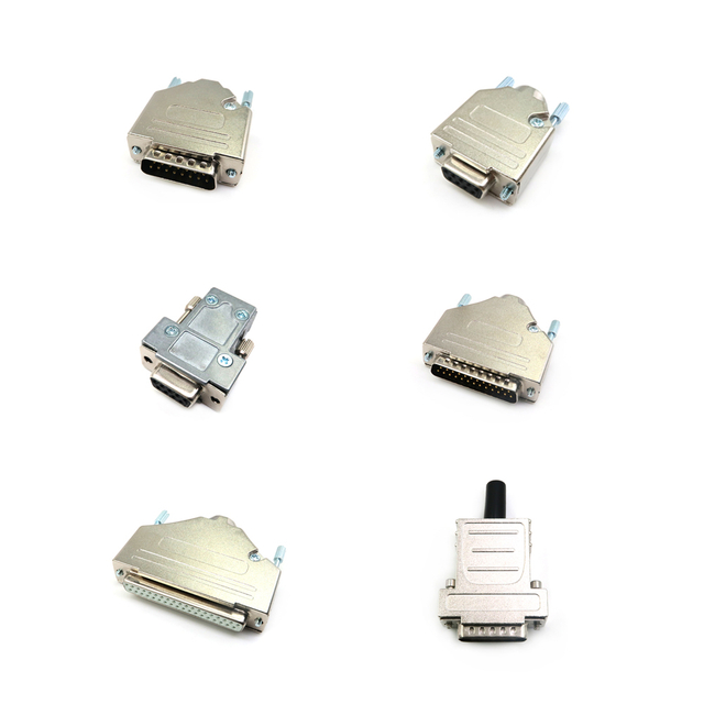 DB 25 Shielded Crimp Solder Pins D-sub Shell Connector Series Hood Lalaki Babae Zinc Alloy Hood