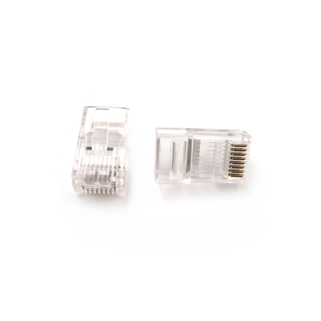 RJ45 White Clear Plastic Socket Single UTP Connector RJ45 Plug Waterproof Connector