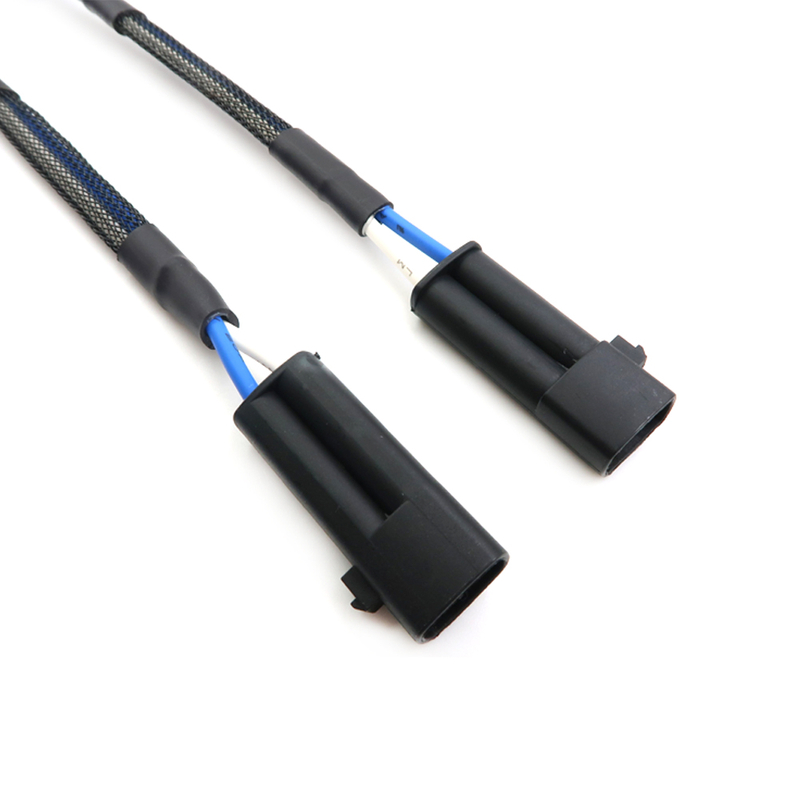 Adaptador de soquete de fia&ccedil;&atilde;o para l&acirc;mpada de farol automotivo, conector f&ecirc;mea duplo, chicote de cabos para luz de carro