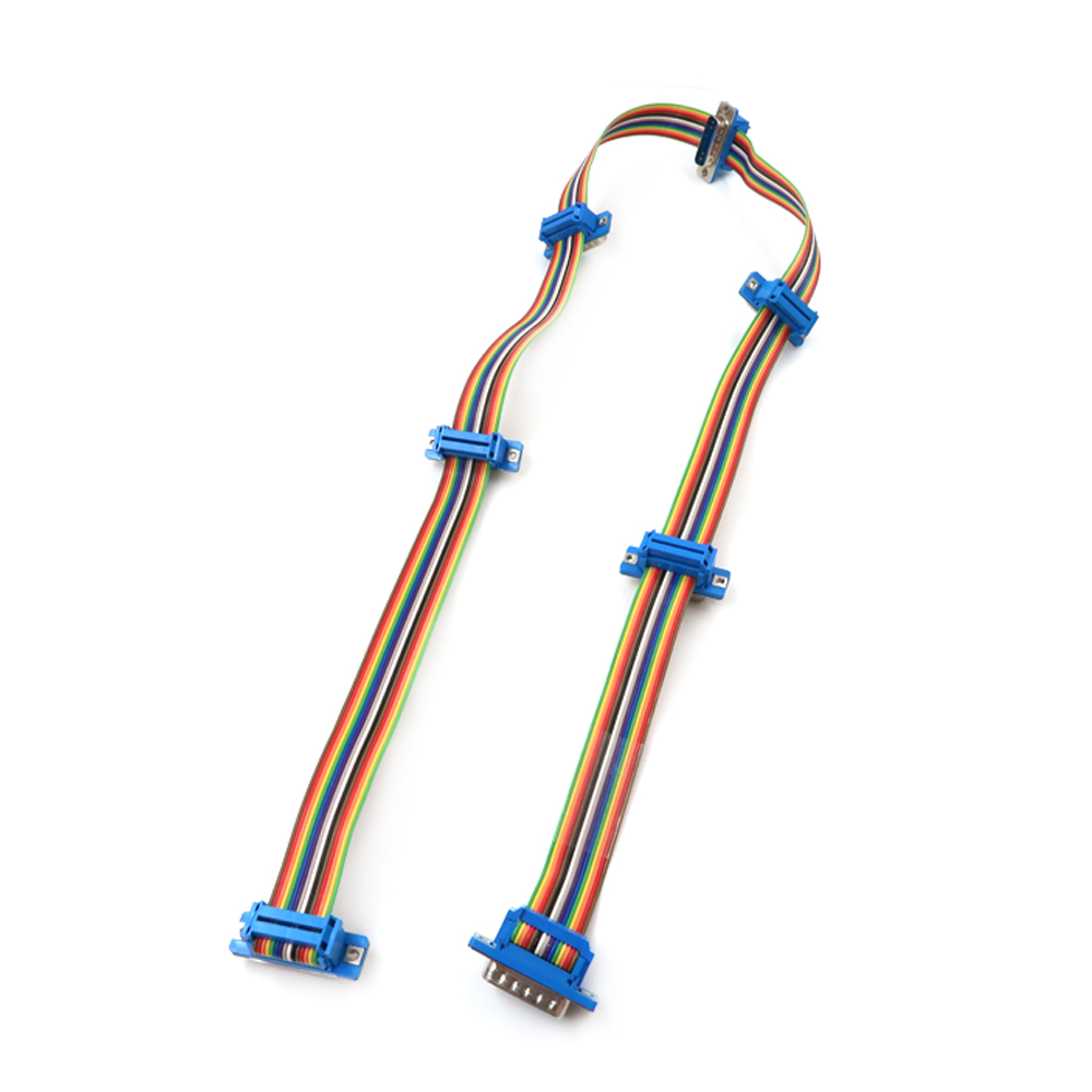 DB9 DB15 DB25 DB37 DIDC Male To Female Connector IDC Flat Cable Extension Cable