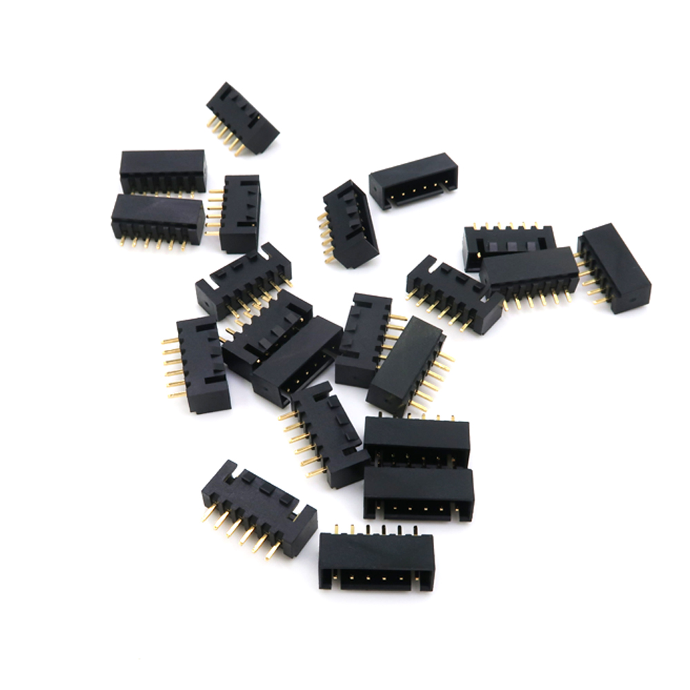 Conector de cabecera de caja macho, placa de conector de enchufe PCB a conector de Cable, componentes electr&oacute;nicos con orificio pasante