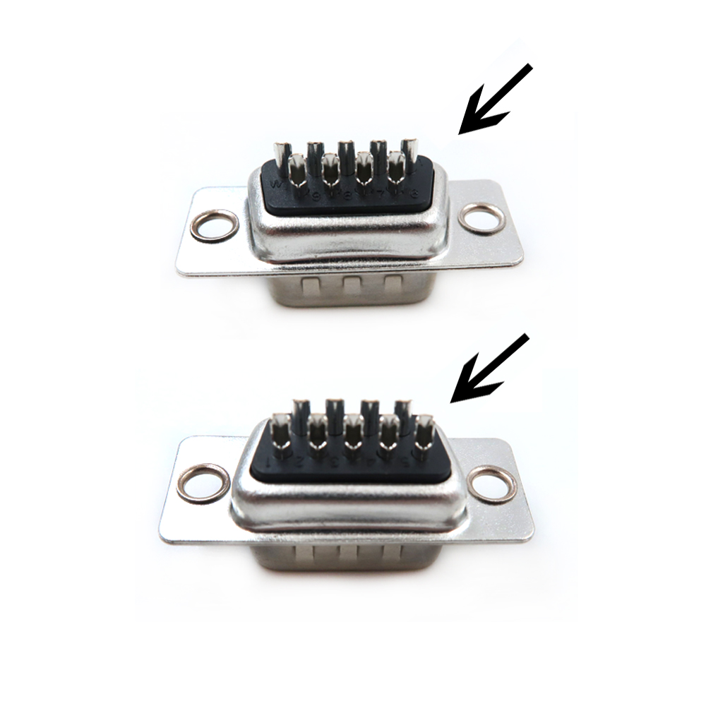 9-контактный разъем D-Sub DB9 &laquo;папа-мама&raquo; с адаптером для пайки с гайкой и винтом