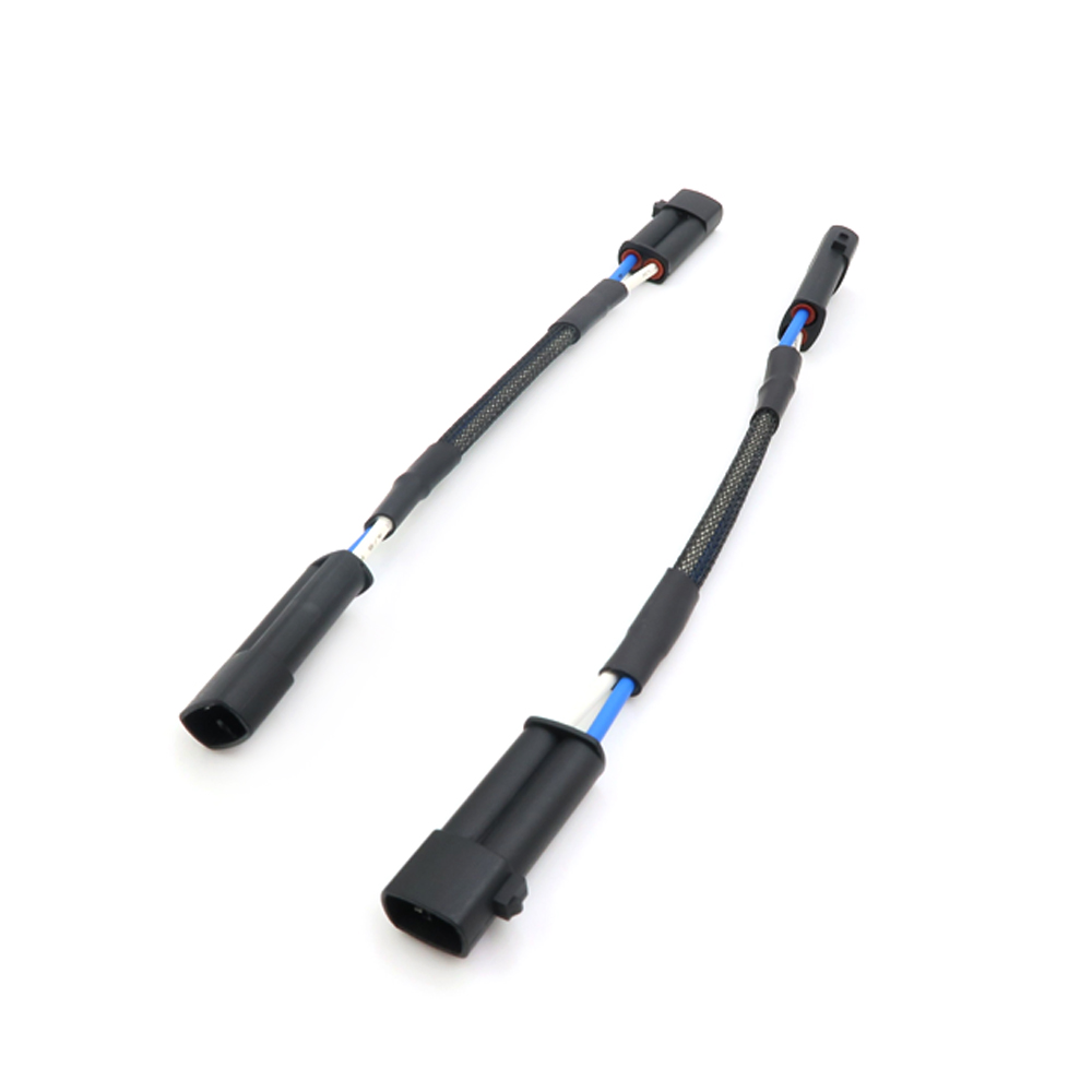 Adaptador de soquete de fia&ccedil;&atilde;o para l&acirc;mpada de farol automotivo, conector f&ecirc;mea duplo, chicote de cabos para luz de carro