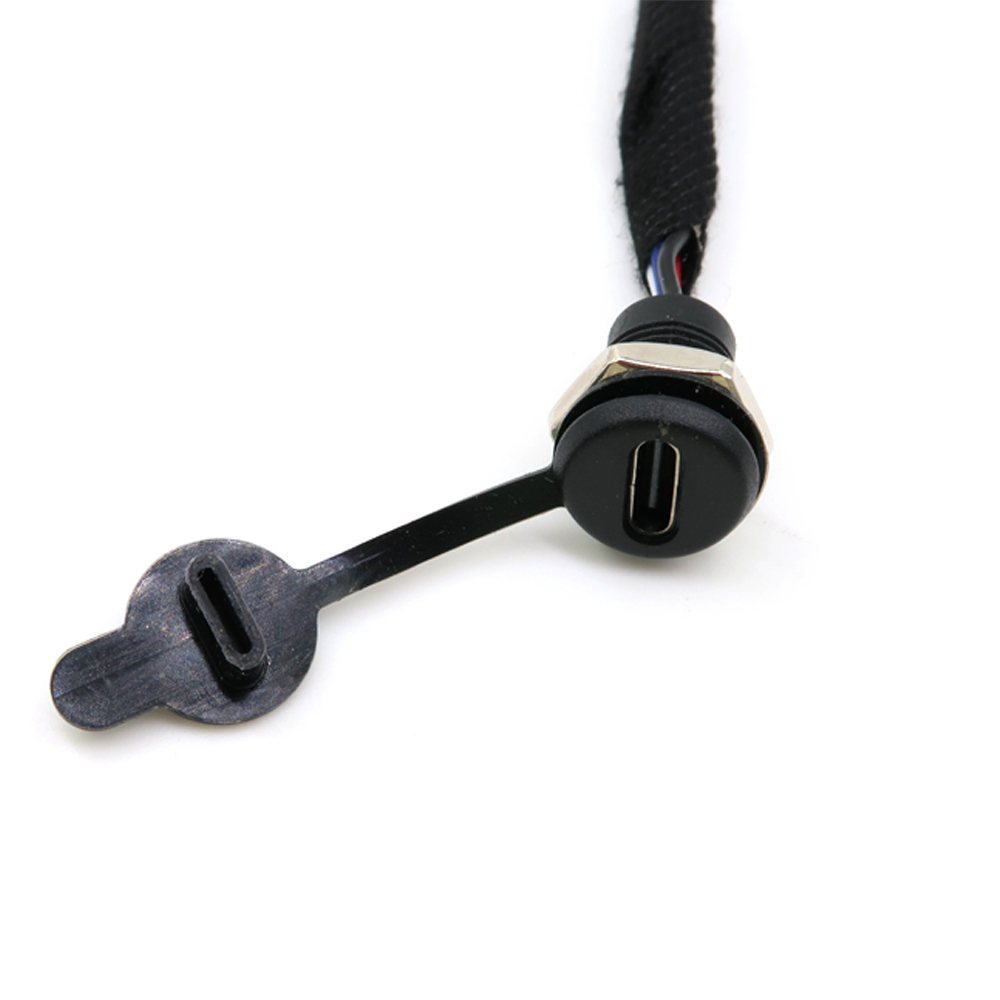 USB-C 4-pinski visokotokovni polnilni vtič s PH2.0 matično zaskočno ploščo tipa C Ženski priključek Vodoodporna vtičnica s kablom