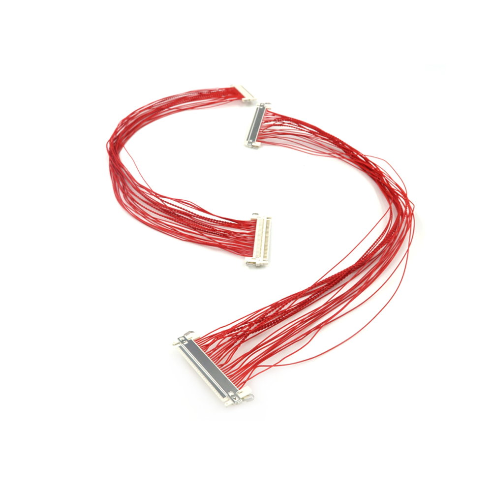 &Ouml;zel Kompakt 0.4mm Pitch 30pin Kırmızı Mini Koaksiyel LVDS Kablo 30pin Şerit Tel Terminal Kablo D&uuml;zeneği Led i&ccedil;in Uygulandı